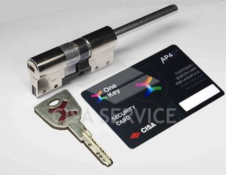 OP3M7.07.0.12 Cisa AP4 S MODULO цилиндр усиленный 110 (80x30) ключ/дл.шток (никель), 3 ключа